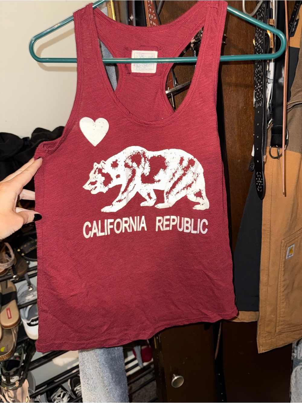 California Republic Women's Red Graphic Tank Top